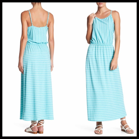 STRIPE PRINT MAXI STRETCH KNIT DRESS - Picture 5 of 7